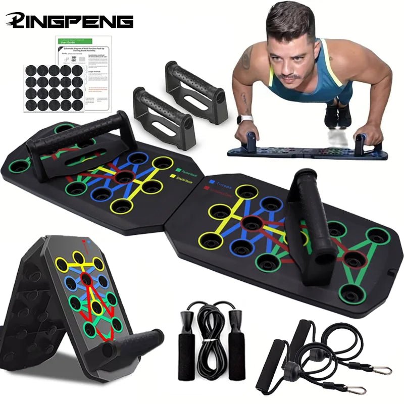 Portable Multifunctional Push - Up Board Set with Handles Foldable Fitness Equipment for Chest Abdomen Arms and Back Training - Mi tiendaMi tiendaBoard PadPortable Multifunctional Push - Up Board Set with Handles Foldable Fitness Equipment for Chest Abdomen Arms and Back Training