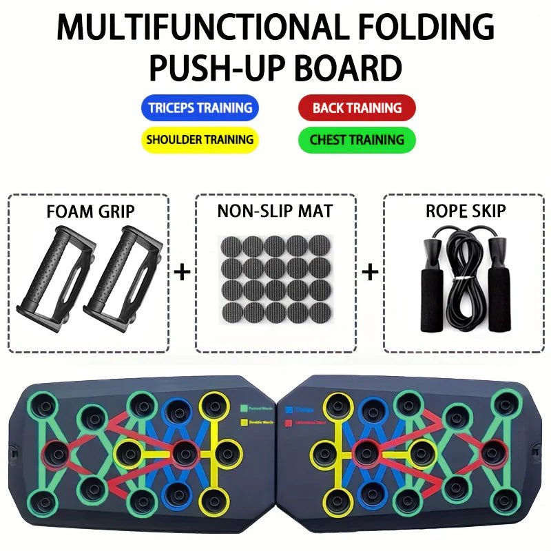 Portable Multifunctional Push - Up Board Set with Handles Foldable Fitness Equipment for Chest Abdomen Arms and Back Training - Mi tiendaMi tiendaBoard Jump RopePortable Multifunctional Push - Up Board Set with Handles Foldable Fitness Equipment for Chest Abdomen Arms and Back Training