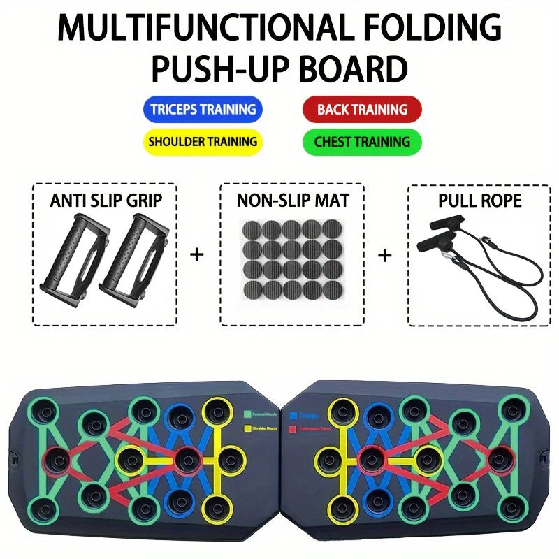 Portable Multifunctional Push - Up Board Set with Handles Foldable Fitness Equipment for Chest Abdomen Arms and Back Training - Mi tiendaMi tiendaBoard RopePortable Multifunctional Push - Up Board Set with Handles Foldable Fitness Equipment for Chest Abdomen Arms and Back Training