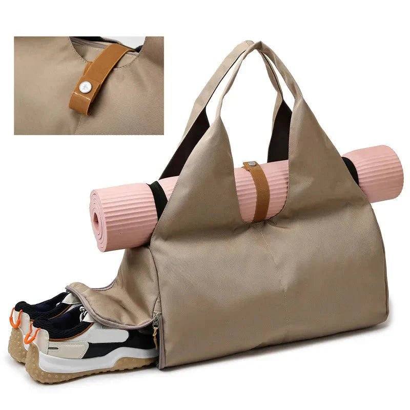 Women'S Multi - Purpose Sports Bag - Waterproof with Shoe Pocket for Yoga, Gym, and Travel - Mi tiendaMi tiendaBlackWomen'S Multi - Purpose Sports Bag - Waterproof with Shoe Pocket for Yoga, Gym, and Travel