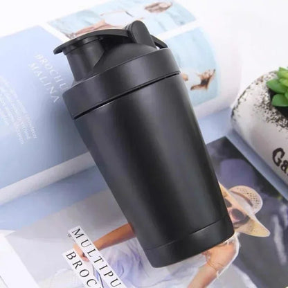 Shaker de Acero Inoxidable 500/750ml - Aury SportAury Sport500Ml - BlackProtein Powder Shaker Bottle 500/750Ml Leak Proof Water Bottle for Gym Fitness Sport Whey Shakes Cup with Scale Stainless Steel